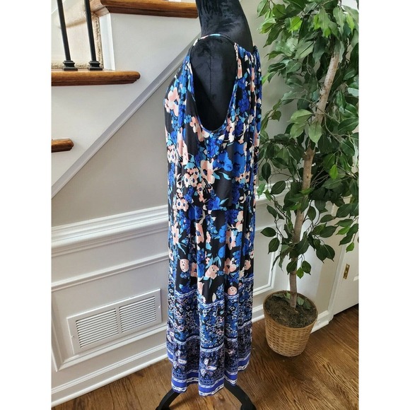 Newyork & Co. Women's Floral 100% Rayon Cold Shoulder Sleeve Maxi Dress Size 2XL - Picture 6 of 11